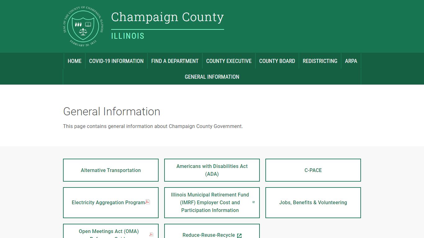 General Information - Champaign County, Illinois